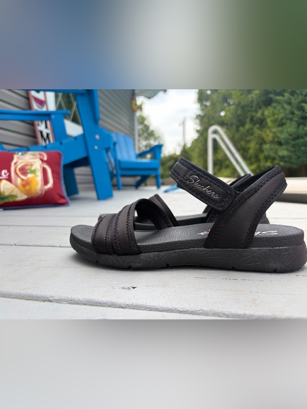 Skechers  Black Adjustable Strap Sandals